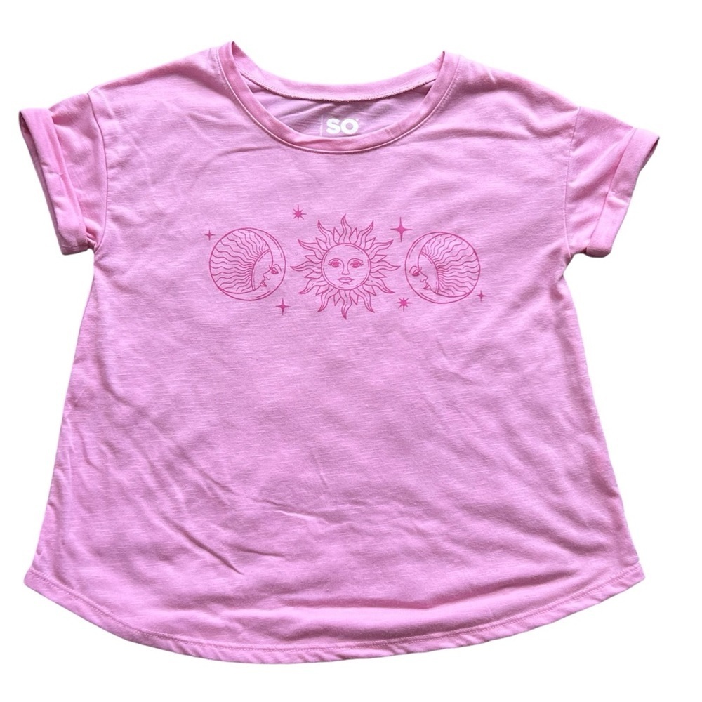 SO Pink Celestial Sun Short Sleeve Shirt Size L